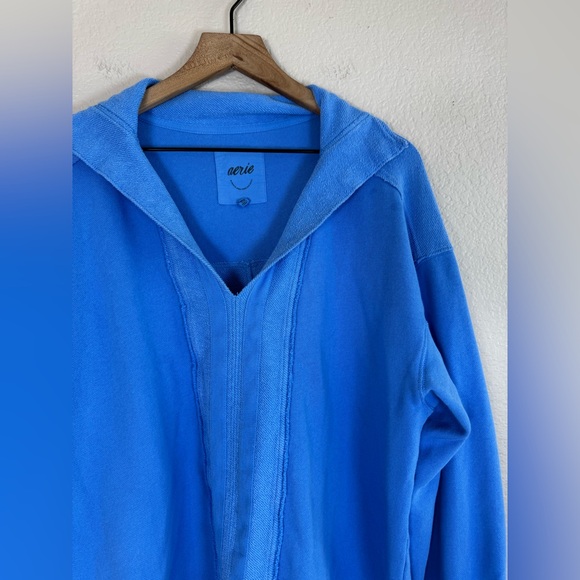 Aerie Starry Skies Open Neck Oversized Sweatshirt Blue Small $65 - Picture 9 of 15
